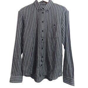 Blend Men’s NWT Striped Flannel Button Down Shirt size L Cotton Blend